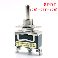 Interrupteur à bascule SPST SPDT 15A 250VAC 2 broches 3 broches On-off/on-on/on-off-on 3 positions 3 broches Interrupteur momentané DPDT Bakélite Instruments