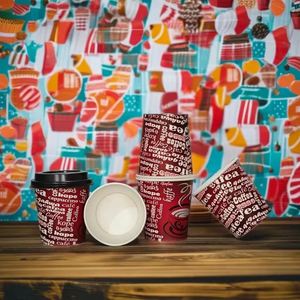 Gobelet à café en papier jetable à paroi simple de 236 ml (8 oz) avec couvercle, imprimable, pour la vente en gros, idéal pour les commandes à emporter de Noël - Product Image 6