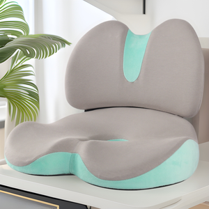 Coussin de soutien lombaire en mousse à mémoire de forme en U pour soulager les douleurs dorsales, idéal pour le confort des longues sessions assises au bureau - Product Image 1