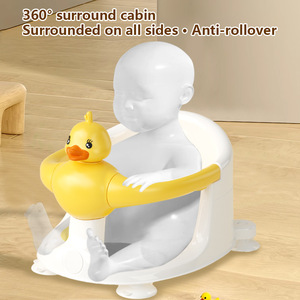เก้าอี้อาบน้ำลูกเป็ดสีเหลืองสำหรับเด็กทารก 0-12 เดือน เบาะอาบน้ำกันลื่นพร้อมโครงรองรับ วัสดุ PP - Product Image 2