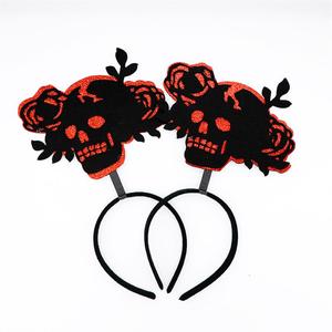 Diadema <span class=keywords><strong>de</strong></span> Fieltro con Rosas para Halloween, Decoración para Fiestas <span class=keywords><strong>de</strong></span> <span class=keywords><strong>Carnaval</strong></span>, Accesorios para el Día <span class=keywords><strong>de</strong></span> Muertos - Product Image 1