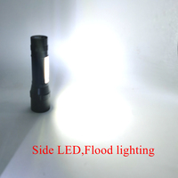 MingRay NOUVELLES ARRIVÉES Lampe torche LED rechargeable étanche IP54 avec zoom, focalisation réglable, intensité variable, clip de fixation, en plastique, batterie Li-Ion 18650