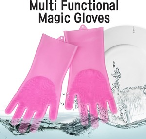Gants de <span class=keywords><strong>four</strong></span> <span class=keywords><strong>en</strong></span> <span class=keywords><strong>silicone</strong></span> extra longs résistants à la chaleur 250°C ° Gants de barbecue imperméables antidérapants, lavables au lave-vaisselle - Product Image 4