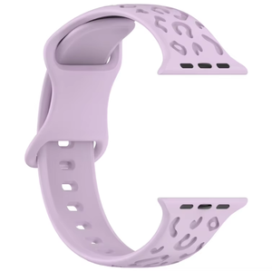 Compatible con Apple Watch: Correa de silicona para Apple Watch S9 Ultra, <span class=keywords><strong>banda</strong></span> de reloj con estampado de leopardo de color sólido grabada con láser - Product Image 3