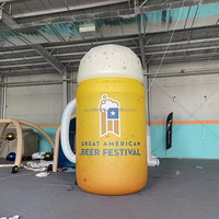 Gobelet à bière gonflable géant de dessin animé pour la publicité et la décoration de rue