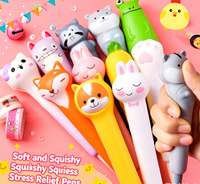 Stylo Magique Anti-Stress Kawaii Créatif, Jouet à Presser Squishy, Encre Noire, Papeterie Étudiant, Cadeau Enfant
