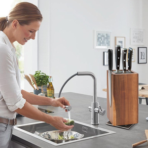 Bloc à couteaux rotatif en bois avec bande PP, organisateur de rangement durable en bois massif pour couteaux de cuisine, écologique pour la maison et la cuisine - Product Image 5