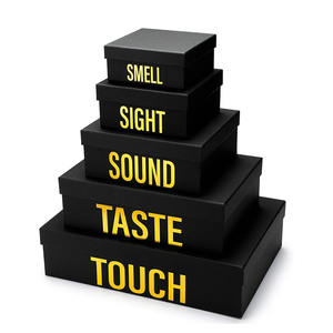 7999 elegante negro cinco sentidos cumpleaños apilamiento anidamiento Cajas de Regalo con tapas para marido novio Valentine Senses Cajas de Regalo - Product Image 1