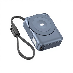 แบตสำรองไร้สายระบบแม่เหล็ก10000mAh 3 in 1ที่ชาร์จแบบพกพาพร้อมสายเคเบิ้ลในตัวหน้าจอ LED สำหรับ iPhone Apple Watch <span class=keywords><strong>airpods</strong></span> - Product Image 2