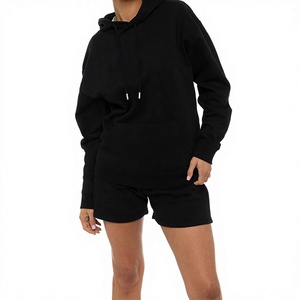 Women Gym Hoodie with Shorts Tracksuit Quick Dry Fitness Clothing Set for Running <b>Exercise</b> and Training Sessions OEM Services - Product Image 1