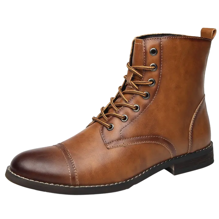 2024 nuevo diseño de moda botas de cuero para hombres zapatos Oxford invierno otoño botas de cuero genuino para hombres botas de estilo británico para hombres