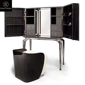 Precio al por Mayor: Mueble Vinoteca de Lujo para Sala de Estar, Acero Inoxidable con Mármol Natural y Espejo, Modelo Fowt10 - Product Image 2