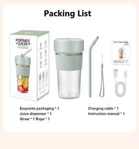 2024 plus récent mélangeur rechargeable Portable à grande vitesse presse-agrumes à lame en acier inoxydable avec tasse en plastique - Product Image 6