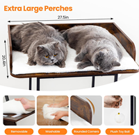 Arbre à chat moderne et durable en bois, tour à plusieurs niveaux avec grand nid, poteaux à gratter pour salon, toutes saisons