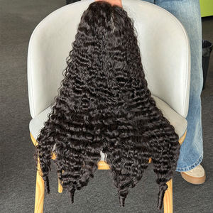 Cabello humano sin procesar, pelucas con frente de encaje 13x4, cabello rizado español, 200% de densidad, color negro natural, alta calidad - Product Image 4