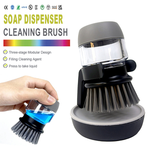 Spazzola da cucina multifunzione <span class=keywords><strong>con</strong></span> dispenser di sapone integrato, setole in nylon antigraffio e base di drenaggio - Product Image 1