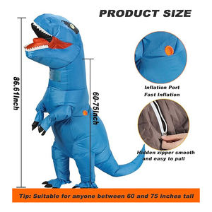 Costume de dinosaure gonflable pour adulte, pour Halloween, cosplay, fête, robe intégrale - Product Image 2