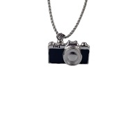 Mode Vintage Argent Couleur En Acier Inoxydable Bijoux Collier Mini Caméra Cachée Couple Saint Valentin Cadeau
