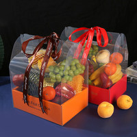 Ecologisch verantwoorde gerecycleerde golfkartonnen vierkante fruitdoos met reliëfdruk en aangepaste logo-druk voor groothandel in de landbouw