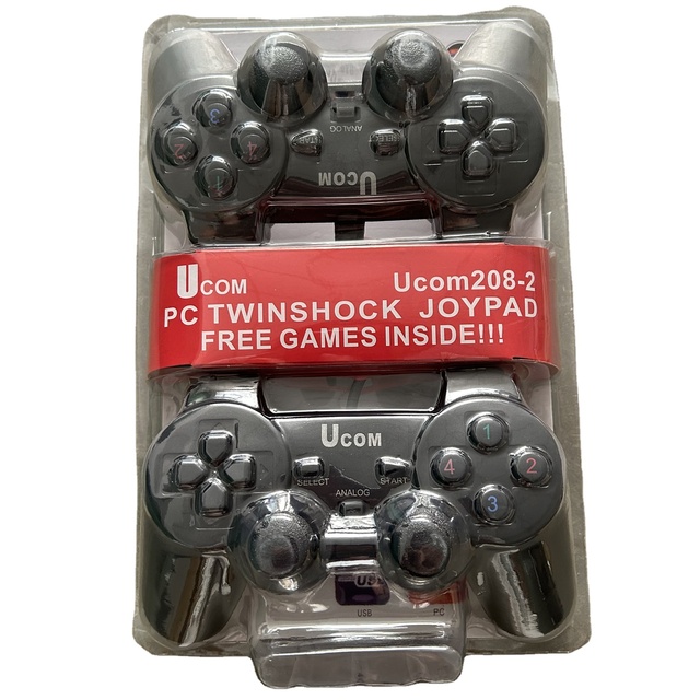 208-2 USB Wired Black Double Double Gamepad P2 Shape Dual Vibration PC 2-in-1 Gamepad