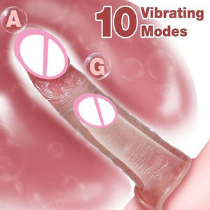 Weicher <span class=keywords><strong>Penis</strong></span>-Sleeve Dildo Vibrator für Männer & Paare - 10 Vibrationsmodi Wasserdicht IPX5 Umweltfreundliches Erwachsenenspielzeug - Product Image 3