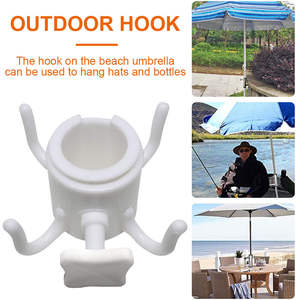 Пляжный солнцезащитный Зонт с крючком для кемпинга, 4 зубцы для полотенец, сумки, шляпы - Product Image 2