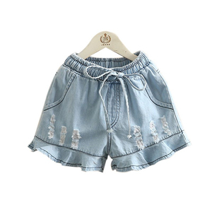 Fabricante de Ropa en China, Suministra los Productos Más Vendidos, Nuevo Modelo de Pantalones Cortos de Mezclilla para Niñas - Product Image 1