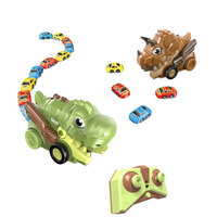 Voiture RC programmable dinosaure serpent de dessin animé 2.4G avec lanceur magnétique 'Mange et grandit', fonctions interactives, jouet interactif pour enfants