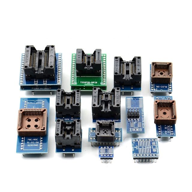 13 PCS/Set Universal Programmer Adapters Sockets Kit For TL866CS TL866A TL866II PLUS RT809H with IC Extractor