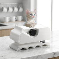 Yeanifeana Coupe-carton portable en forme de chaton imprimé en 3D, outil de découpe de bandes plastiques DIY pour la maison (Blanc Chine)