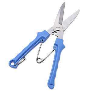 Tijeras de jardín de acero inoxidable con mango azul, herramientas de poda para cortar flores y frutas, operación manual - Product Image 1