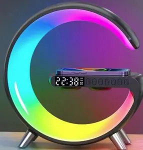 LDNIO Fast Charger Stand App Control Multi Function 15W 9 In 1 Wireless Charger LED RGB Light With BT Speaker Charging Holder