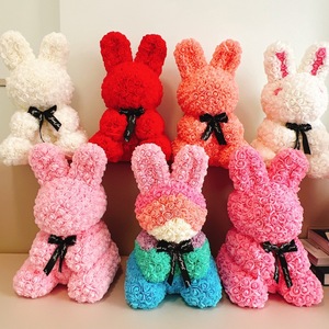 Peluche douce en forme <span class=keywords><strong>de</strong></span> <span class=keywords><strong>lapin</strong></span>, jouet anti-stress, décoration pour la Saint-Valentin, Noël, tailles personnalisées, 100% polyester - Product Image 1