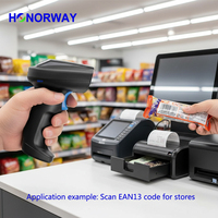 Volume de ventes élevé Portable Blue Tooth Code128 QR Leitor De Codigo De Barras sans fil Barcode Scanner Gun