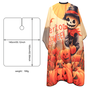 Capa de Barbero de Alta Calidad para Halloween, de Poliéster, Duradera, Suave, Impermeable, con Cintura Ajustable, Personalizable para Salón - Product Image 6