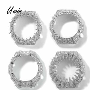 Boîtier de montre Moissanite Iced Out avec <span class=keywords><strong>design</strong></span> <span class=keywords><strong>à</strong></span> bords dentelés et pointus pour collection de montres GA2100, boîtier de modification DIY, bijoux pour hommes - Product Image 1