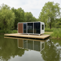 Mini-maison capsule conteneur extensible moderne de Chine, 20 pieds, en panneaux sandwich modulaires en acier, installation rapide pour atelier et centre commercial