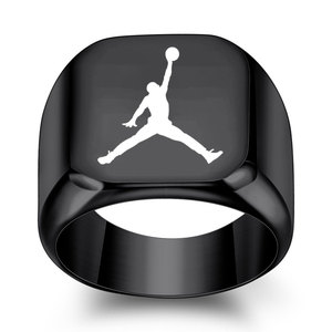 <strong>Jordan</strong> Logo Square Ring 18mm Stainless Steel Unisex Fashion Jewelry Gift - Product Image 4