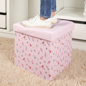 Boîte de rangement pliable design breveté, pouf de rangement robuste pour dortoir, salon et chambre à coucher - Product Image 4