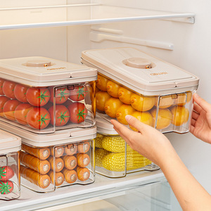 Fridge Storage <b>Box</b> Rectangle Airtight Kitchen Organizer With Seal Lid For Vegetable Fruit Egg Preservation - Product Image 1