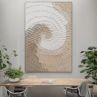 Peinture à l'huile abstraite moderne de luxe peinte à la main, technique impasto épaisse au couteau, sur toile, spirale radieuse, taille personnalisable