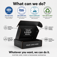 Boîtes d'expédition en carton ondulé recyclé écologiques personnalisées avec logo noir pour colis aériens, pliables, pour cadeaux, vente en gros
