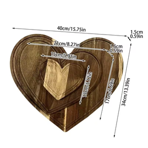 เขียงไม้รูปหัวใจ หนา 2 นิ้ว ขนาดสั่งทำ  ให้เป็นของขวัญแก่ครู เขียงไม้ธรรมชาติ - Product Image 3