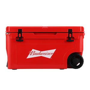Özel desen termal bira Coolbox 55QT büyük lastik içecek soğutucu Metal kolu tam Wrap taşınabilir rotowheels soğutucu ile tekerlekler - Product Image 3