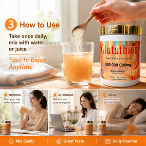 Vitamina 2 em 1 com Alto Teor de Glutationa para Clareamento, Antioxidante, Remoção de Acne, Eliminação de Estrias e Melanina nas Articulações, Sabor Laranja - Product Image 2