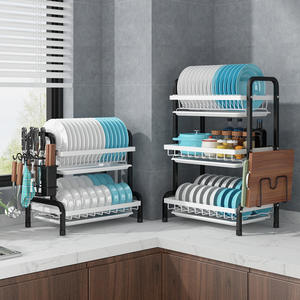 Escurridor de Platos de Acero Inoxidable Tamaño L con Bandeja, Escurridor de Cocina Multiusos de Secado Rápido para Vajilla y Platos - Product Image 1