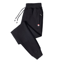 Pantalon de jogging pour homme en polaire d'agneau, épais et chaud, grande taille, décontracté, longueur cheville, avec revers élastiques, pour l'hiver