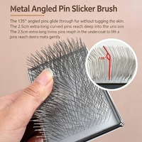 Brosse à poils pour animaux de compagnie avec manche en bois |   Brosse de toilettage pour chiens et chats, démêlante et volumatrice, idéale pour les caniches