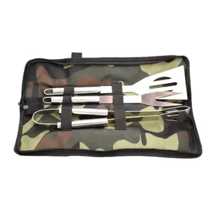 Hot Koop Rvs 3 Pcs Bbq Tool Set Pack