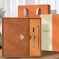 Journal couverture rigide planificateur doublé personnalisé couverture en cuir PU bureaux cahier papier papeterie cadeau ensemble 2024 avec stylo